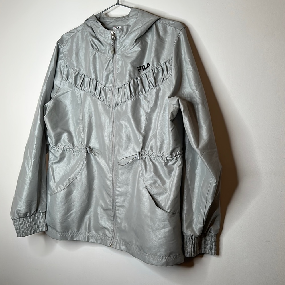 Fila Sports Vinyl Ruched Embellished Windbreaker
